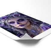 Amethyst Moon Calavera – Purple Day of the Dead ポスター (角)