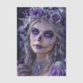 Amethyst Moon Calavera – Purple Day of the Dead 薄葉紙 (正面)