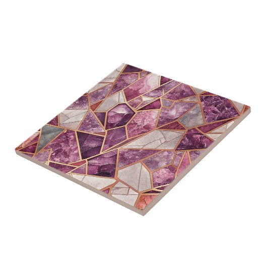 Amethyst Mosaic – Cracked Glass - Purple タイル (側面)