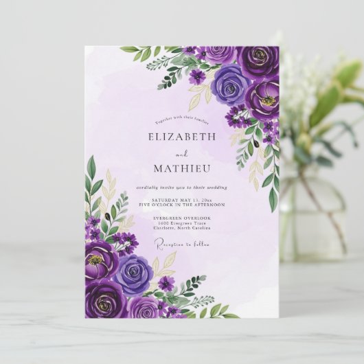 Amethyst Opulent Spring Wedding 招待状 (スタンド正面)