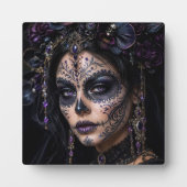 Amethyst Orchid Calavera – Gothic Sugar Skull フォトプラーク (正面)