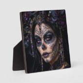 Amethyst Orchid Calavera – Gothic Sugar Skull フォトプラーク (正面)