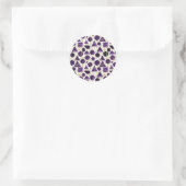 Amethyst & Plum Watercolor Geometric Pattern ラウンドシール (バッグ)