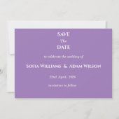 ​Amethyst Purple Minimalist Save the Date Card (正面)