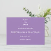 ​Amethyst Purple Minimalist Save the Date Card (スタンド正面)