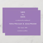 ​Amethyst Purple Minimalist Save the Date Card (正面/裏面)