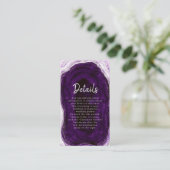 Amethyst Purple & Silver Geode Wedding Details tra エンクロージャーカード (スタンド正面)