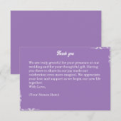 ​Amethyst Purple & White Filigree Thank You Card サンキューカード (正面/裏面)