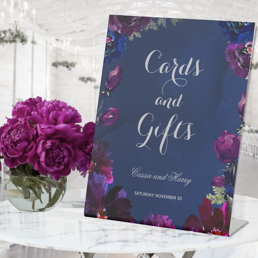 Amethyst Sapphire Navy Jewel Tone Cards & Gifts 台座サイン