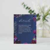 Amethyst Sapphire Navy Jewel Tone Wedding Details エンクロージャーカード (スタンド正面)