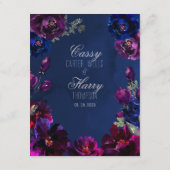 Amethyst Sapphire Navy Jewel Tone Wedding Details エンクロージャーカード (裏面)