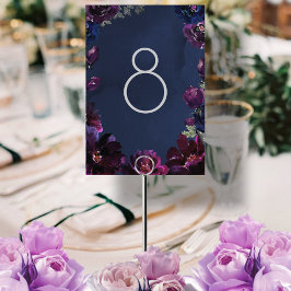 Amethyst Sapphire Navy Jewel Tone Wedding Floating テーブルナンバー