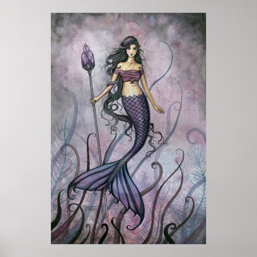 Amethyst Sea Mermaid Poster Print by Molly ポスター (正面)