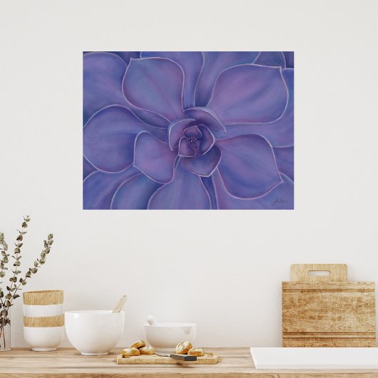 Amethyst Succulent Print | Purple Botanical Art ポスター (キッチン)