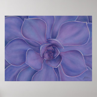 Amethyst Succulent Print | Purple Botanical Art ポスター