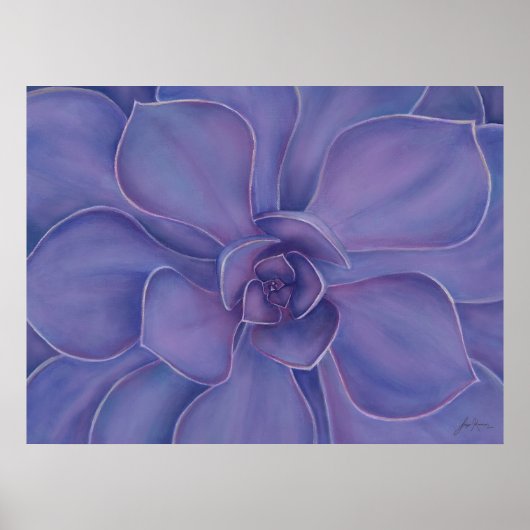 Amethyst Succulent Print | Purple Botanical Art ポスター (正面)