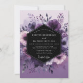 Amethyst Vesperal Flora Wedding 招待状 (正面)