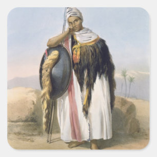 Amhara、エチオピアのイラストレーションからの戦士からの「 スクエアシール