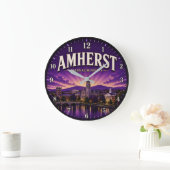 Amherst Massachusetts Vintage College Town ラージ壁時計 (ホーム)