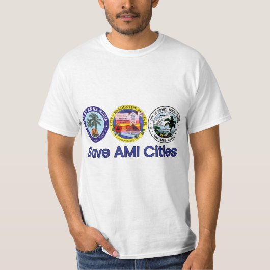 AMI救 Citiesのロゴ（シール） Tシャツ (正面)