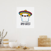 Ami-gostメキシおもしろいカンアミゴ幽霊パン ポスター (キッチン)