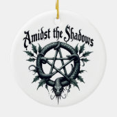 Amidst the Shadows - Gothic Pentagram Ornament セラミックオーナメント (裏面)