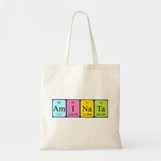 Aminata定期テーブル名トートバッグ トートバッグ (正面)