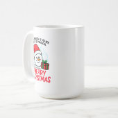 aming Snowman Merry Christmas Holiday cup コーヒーマグカップ (正面左)