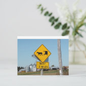 Amish Bugggie Crossing Sign Post Card ポストカード (スタンド正面)