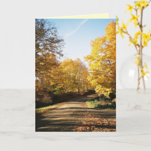 Amish Country Road Greeting Card カード (黄色い花)