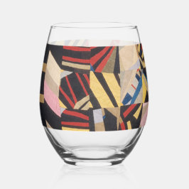 Amish crazy quilt   ステムなしワイングラス