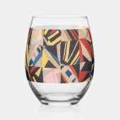 Amish crazy quilt   ステムなしワイングラス (左)