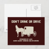 Amish - dont drink or drive ポストカード (正面/裏面)
