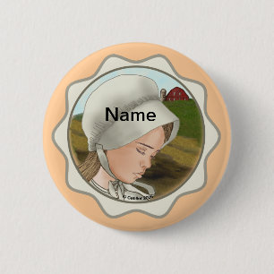Amish Girl Bonnetピンボタン 缶バッジ