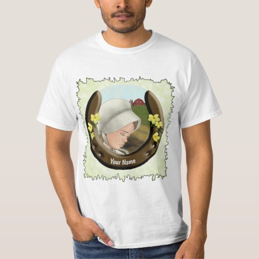 Amish Girl Horseshoe Tシャツ (正面)