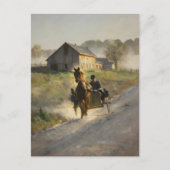 Amish Horse and Buggy on the gravel road  ポストカード (正面)