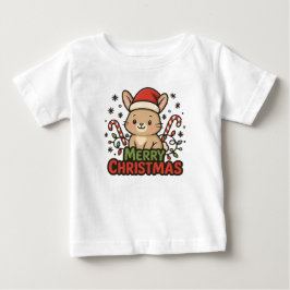 AMITA | かわいいうさぎ メリークリスマス ベビーTシャツ