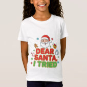 AMITA | サンタさんへ、頑張りました - 楽しいクリスマス Tシャツ (正面)