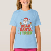 AMITA | サンタさんへ、頑張りました - 楽しいクリスマス Tシャツ (正面)