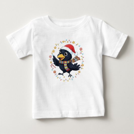 AMITA | 喜びのカラス - ホリデーライツ ベビーTシャツ (正面)
