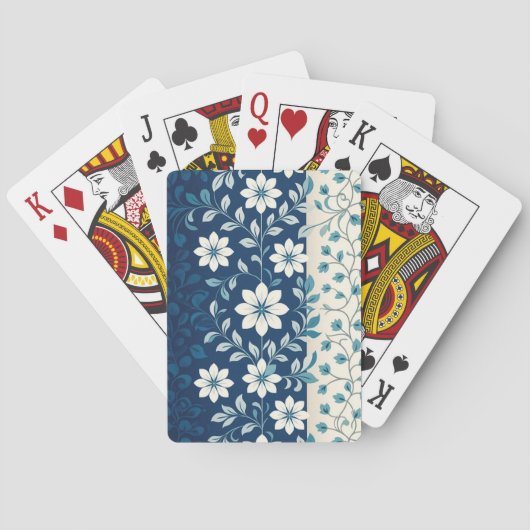 AMITA | Infinite Bloom | Blue Floral Harmony  トランプ (裏面)