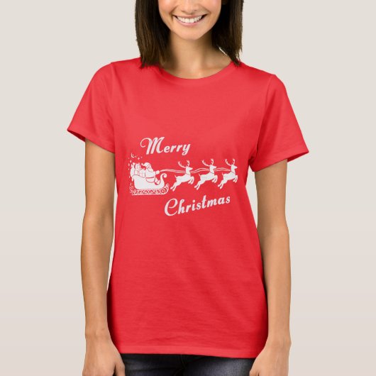 Amita - Santa Sleigh Christmas Design Tシャツ (正面)