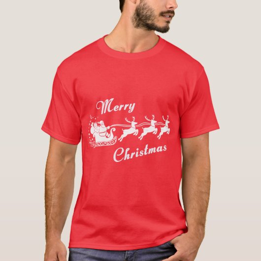 Amita - Santa Sleigh Christmas Design Tシャツ (正面)