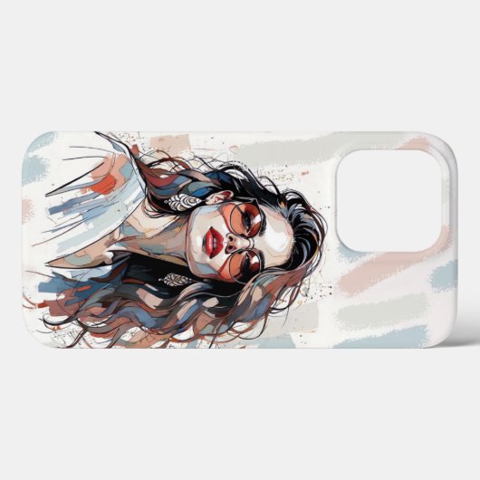 AMITA | Soft Pastel Art Woman Phone Cases Case-Mate iPhoneケース (裏面 (横))