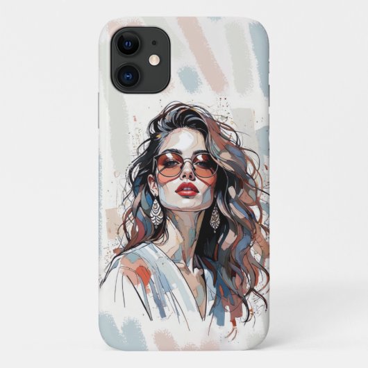 AMITA | Soft Pastel Art Woman Phone Cases Case-Mate iPhoneケース (裏面)