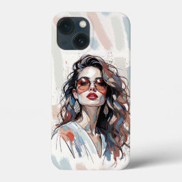 AMITA | Soft Pastel Art Woman Phone Cases iPhone 13 Miniケース