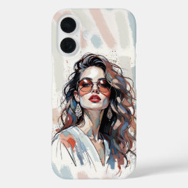 AMITA | Soft Pastel Art Woman Phone Cases iPhone 16ケース