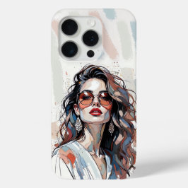 AMITA | Soft Pastel Art Woman Phone Cases iPhone 15 Proケース