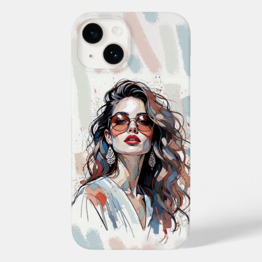 AMITA | Soft Pastel Art Woman Phone Cases Case-Mate iPhoneケース (裏面)