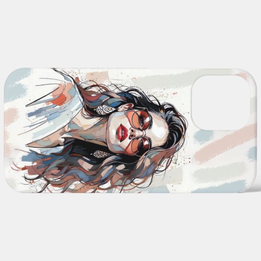 AMITA | Soft Pastel Art Woman Phone Cases Case-Mate iPhoneケース (裏面 (横))